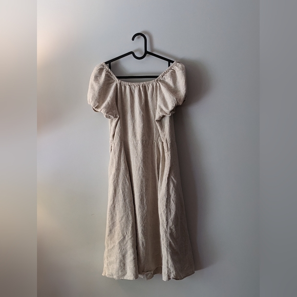 Tan Linen Summer Dress - Picture 2 of 2